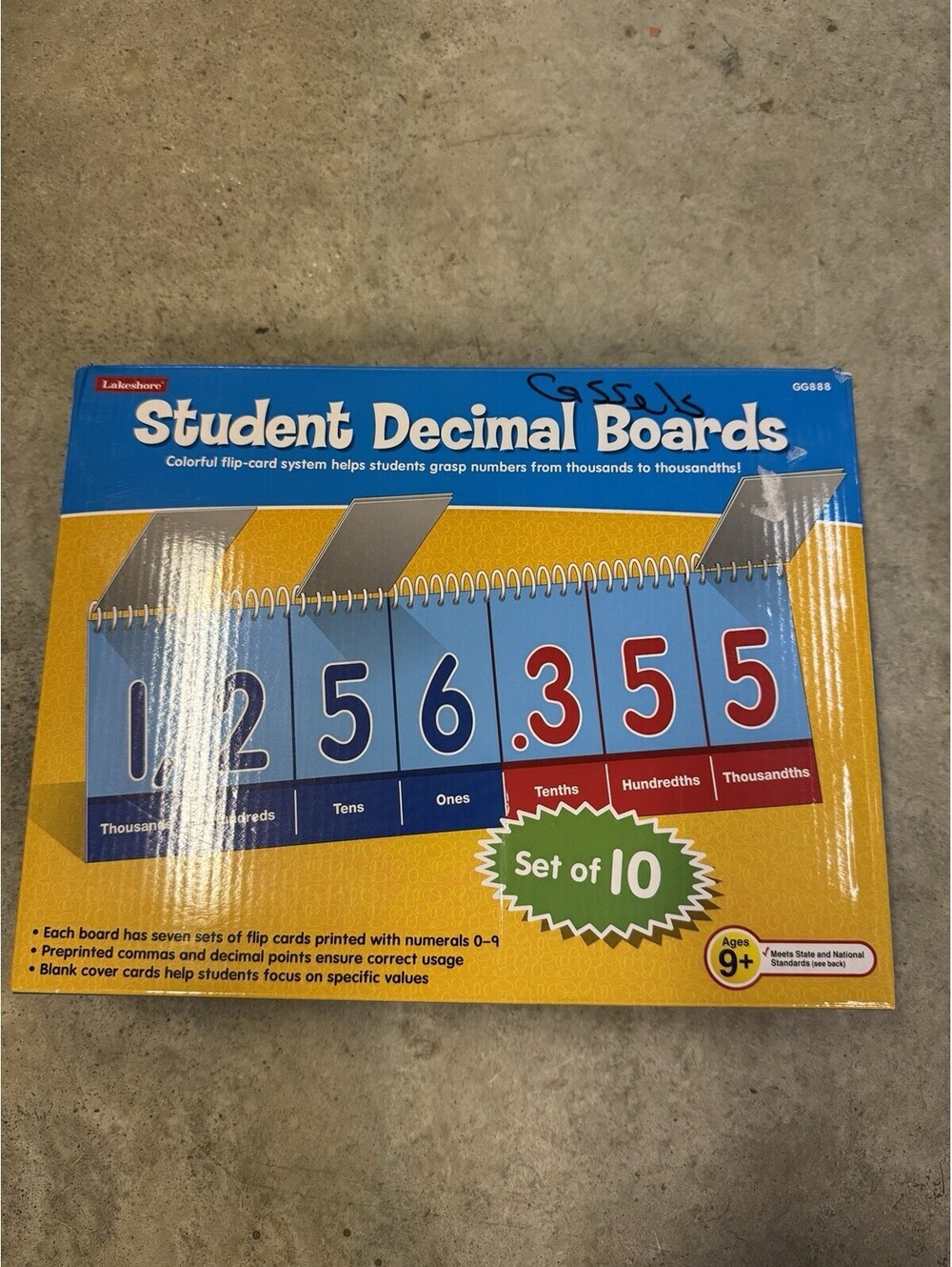 Lakeshore Student Decimal Boards Flip Chart Math Classroom Learning 10